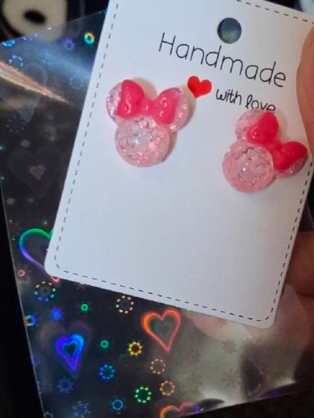 $8 Each Or Bundle 5/$20 Handmade Pink Resin Minnie Mouse Inspired Kids Earrings